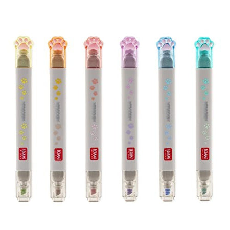 Legami, Set di 6 Evidenziatori Pastello doppia Punta, Tema Meow