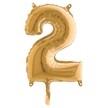Palloncino In Mylar H.36Cm Numero ''2'' Oro Big Party