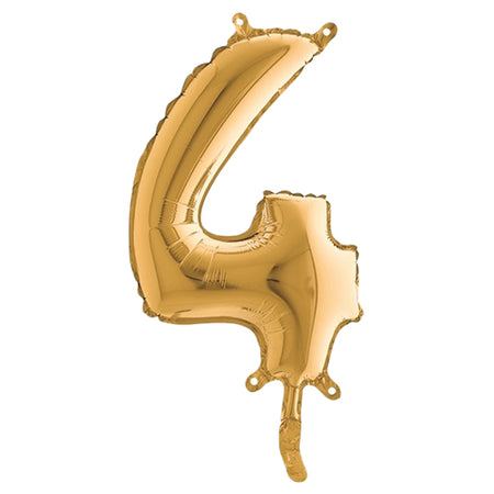 Palloncino In Mylar H.36Cm Numero ''4'' Oro Big Party