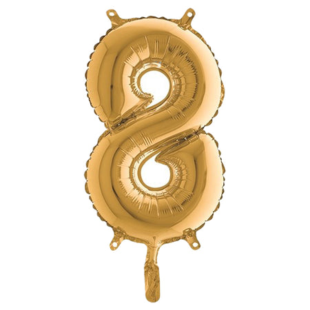 Palloncino In Mylar H.36Cm Numero ''8'' Oro Big Party