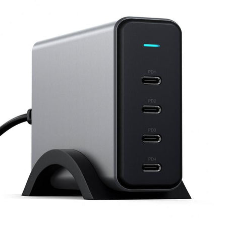 Satechi ST-UC165GM-EU Caricabatterie per dispositivi mobili Universale Nero, Grigio AC Ricarica rapida Interno (Satechi 165W USB-C 4-Port PD GaN Charger)