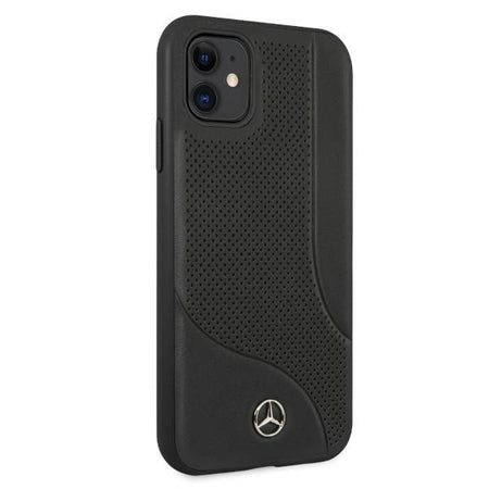 cover mercedes iphone 11 vera pelle  nera