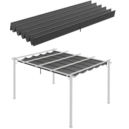 Tettuccio di Ricambio per Gazebo Pergola in Poliestere Traspirante 350x250cm Grigio