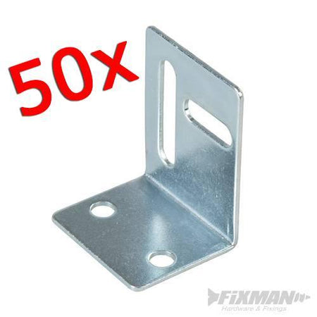 Piastra angolare in acciaio zincato per cucine 38 x 30 x 25 mm Fixman 50 pz Fixman