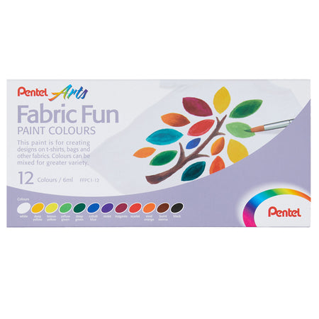 Set 12 Colori Base Per Tessuto Fabric Fun Pentel