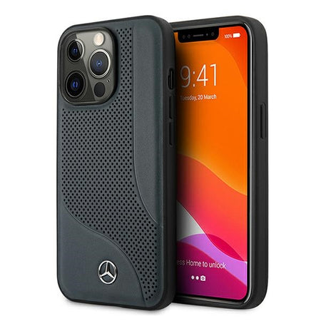 cover mercedes iphone 13 pro vera pelle blue navy
