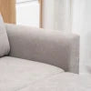 Divano Letto Angolare 3 Posti con Chaise Longue Contenitore in Tessuto, 217x134x85cm, Grigio 839-194