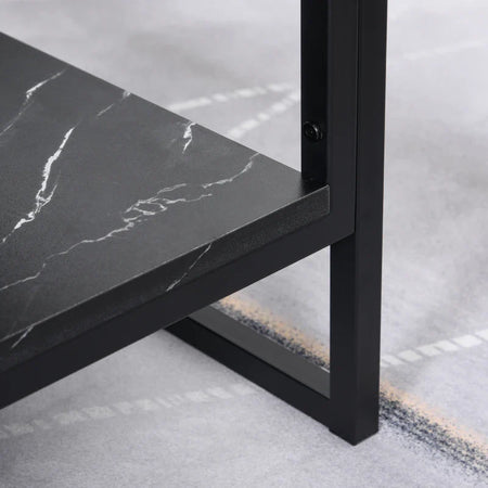 Tavolino Caffè Nero Effetto Marmo Ufficio 106x50x46 FT2833-821BK , soggiorno salotto basso nero bianco marrone grgio design moderno sala moderno alto divano camera legno vetro rotondo