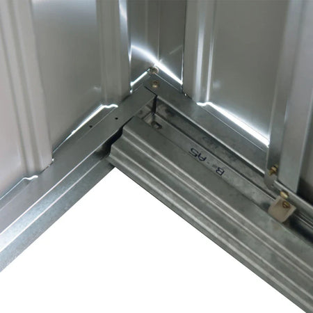 Casetta da Giardino Porta Utensili in Lamiera con Porte Scorrevoli, 213x130x185cm, Verde ER8845-030GNER8