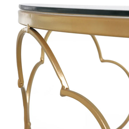 Set 2 x Tavolino da Salotto vetro e acciaio , colroe Oro TG6833-675TG6 , soggiorno salotto basso nero bianco marrone grgio design moderno sala moderno alto divano camera legno vetro rotondo