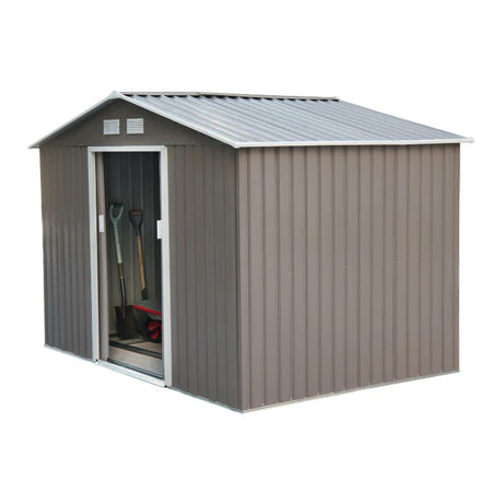casetta utensili attrezzi esterno giardino casa armadio capanno box deposito 277x195x192cm, Grigia KT4845-031GYKT4