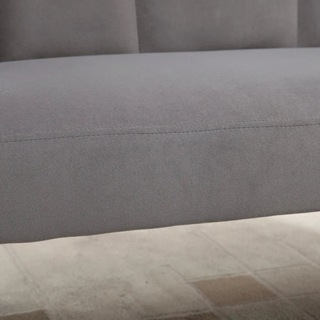 Divano 2 Posti in Velluto con Gambe in Metallo e Schienale a Conchiglia, 132x66x80cm, Grigio RF2839-483V00CGHG2