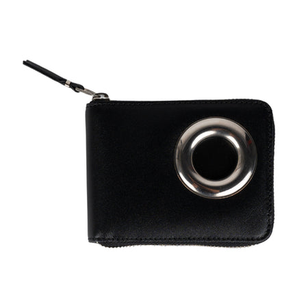 COMME DES GARCONS WALLET Silver Eyelet portafoglio in pelle in nero da donna
