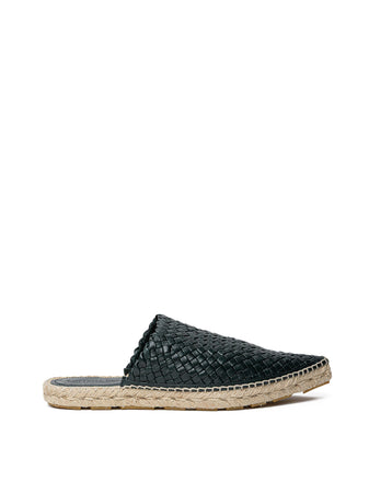 Bottega Veneta Espadrillas Lagoon con Intreccio in Verde Scuro da donna