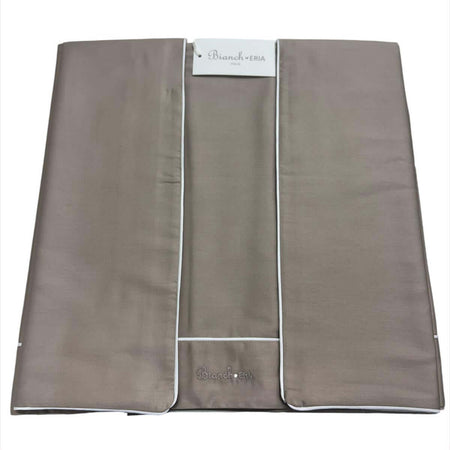 Completo Lenzuola Matrimoniale Eria Piping Cotone con Ricamo