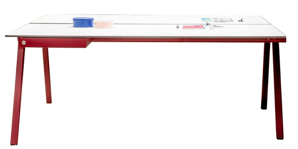 Scrivanie contrapposte con struttura metallica e top in melaminico operative cm. 140/160/180x80x75h