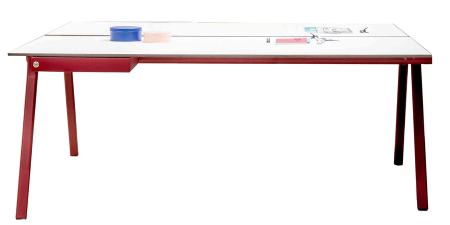 Scrivanie contrapposte con struttura metallica e top in melaminico operative cm. 140/160/180x80x75h
