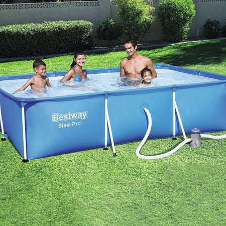 Piscina fuori terra rettangolare Bestway con pompa filtraggio 300 x 200 x h 66 cm
