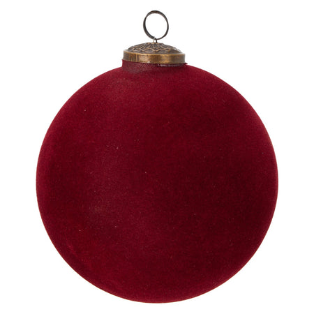 Palla di Natale in vetro floccato per decorazioni natalizie