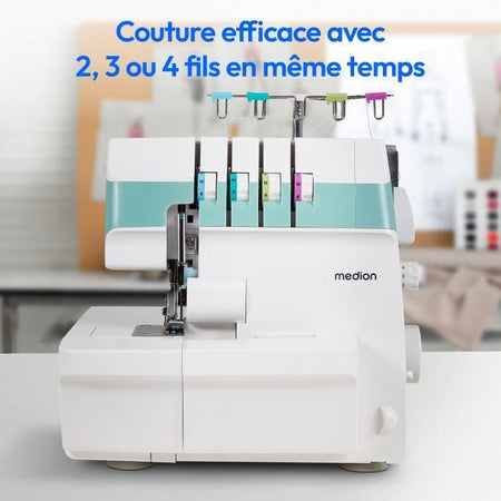 Overlocker - MEDION - SO 90 - 91W - Tipo ago 11, 14, 16 - 1200 giri/min - LED - Turchese