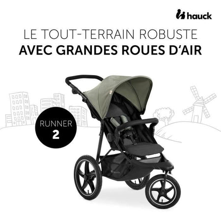 HAUCK - Passeggino fuoristrada - RUNNER 2 - 3 ruote - Chiusura con 1 mano - Mickey