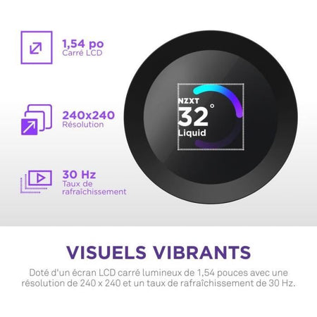 Raffreddamento ad acqua - NZXT - RL-KN360-B2 - Kraken Plus 360 - Schermo LCD personalizzabile da 1,54" - Nero
