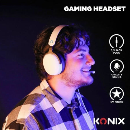 Cuffie da gioco over-ear - KONIX - Nexus PS5 - Altoparlanti da 40 mm - Microfono integrato - Cavo da 1,5 m