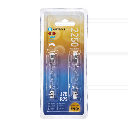 R7S alogena 78CM 120W 2250LM 2900K Blister da 2pz - Prezzo per Blister - ElettroWatt.eu