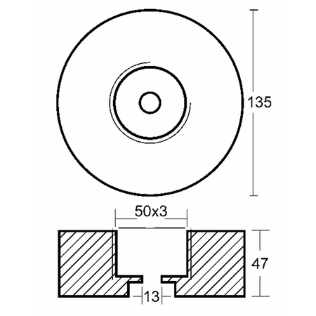 Anodo Tondo Ø Mm.135 H.47