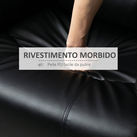 AOS57 Poltrona Relax Reclinabile Tasche Laterali, 100x89x100cm, Nera