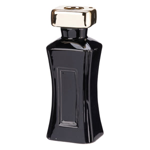 Portacandela profumo in ceramica nero per decorazione ambienti h 16 cm