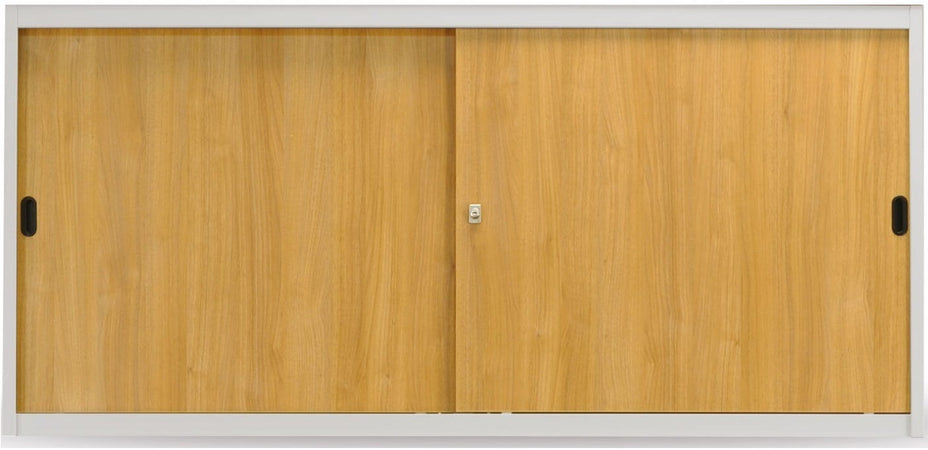 Armadio metallico ad ante scorrevoli per ufficio con ante in melaminico cm. 150x45x90h