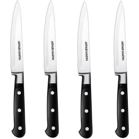 Set di coltelli - ARTHUR MARTIN - AMC1650 - 4 coltelli da bistecca - 4 pezzi - Nero