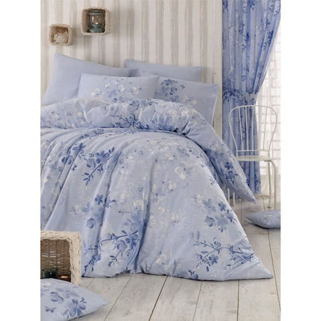 Completo letto - 1 copripiumino 220 x 240 cm + 2 federe 60 x 60 cm - 100% cotone rinforzato - Blu