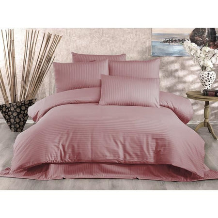 Completo letto - 1 copripiumino 220 x 240 cm + 2 federe 60 x 60 cm - 70% poliestere, 30% cotone - Cipria