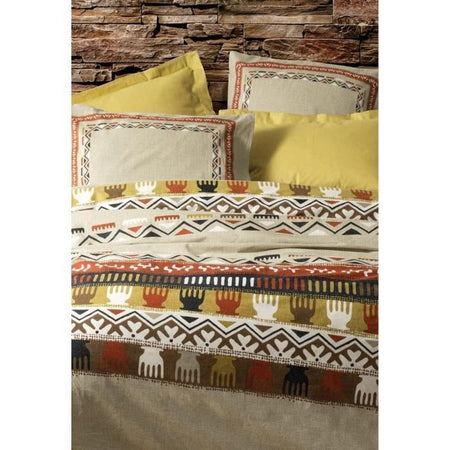 Completo letto - 1 copripiumino 220 x 240 cm + 2 federe 60 x 60 cm - 100% cotone - Senape