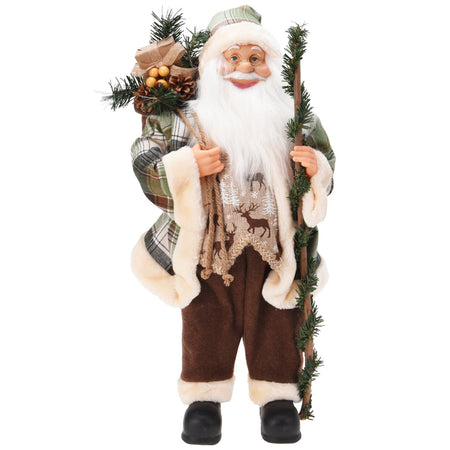 Babbo natale in polipropilene colore verde con regali decorazione natalizia