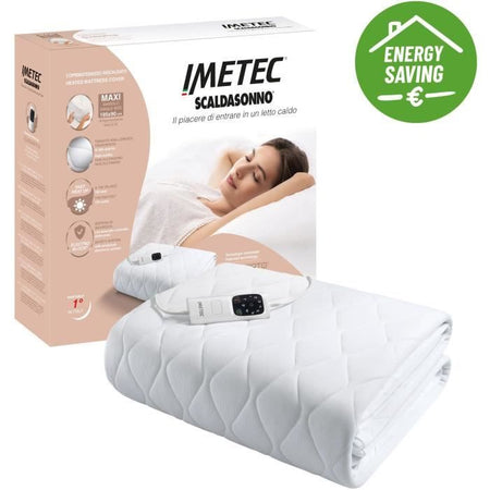 Coprimaterasso Riscaldato - Imetec - 1 Posto Adapto Maxi 195x90 cm - 6 Temperature - Tessuto Anallergico - Temperatura Costante