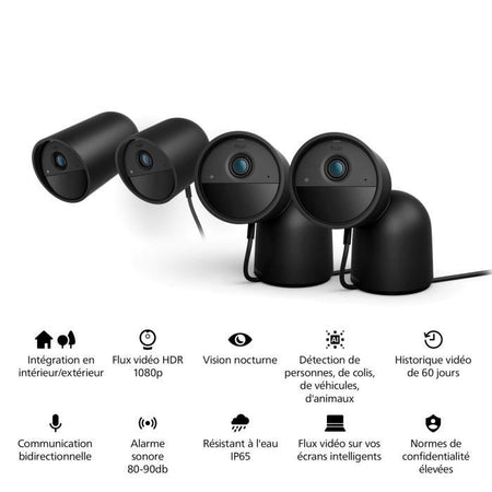 Telecamera wireless Philips Hue Secure - HD 1080P - Per interni ed esterni - Controllo con un'unica app - Nero