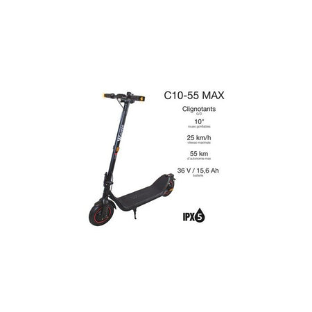 Monopattino elettrico Wispeed C10-55 Max 15,6 Ah 36 V 10'''' Nero 350 W nominali - Cerchio rosso