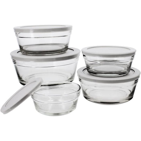 Set di 5 ciotole - MENASTYL - 5039038 - 150 ml, 230 ml, 400 ml, 610 ml e 940 ml - Coperchi in plastica resistente