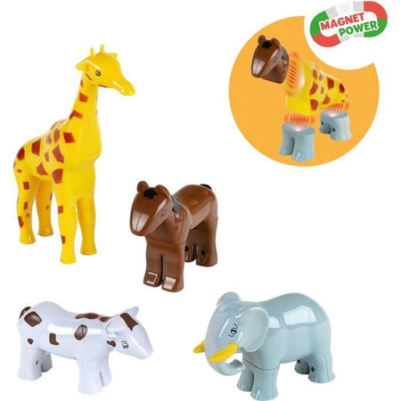 Animali Magnetici - KLEIN - 0071 - Puzzle 4 Grandi Animali Divertenti, Borsa - 16 Pezzi - Dai 12 Mesi
