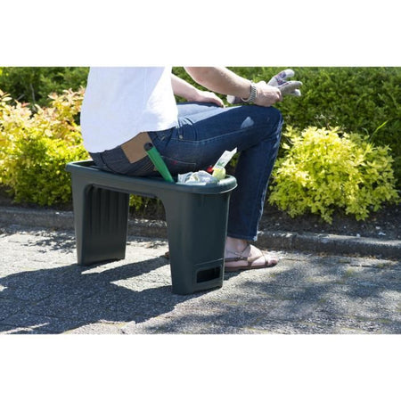 Sgabello per ginocchio in HDPE NATURE - 2 posizioni: seduto e in ginocchio - H 34 x 65,5 x 25 cm - Verde