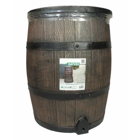 Raccoglitore d'acqua a forma di botte - NATURE - In PE rotostampato - 120 litri - Include accessori