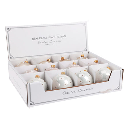 Palline per albero di Natale, in Vetro, con puntini glitter decorazioni natalizie