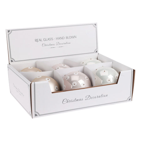 Palline per albero di Natale, in Vetro, con puntini glitter decorazioni natalizie