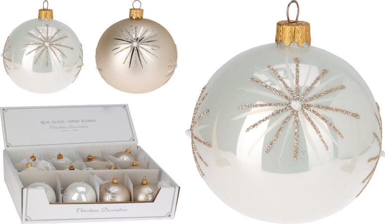 Palline per albero di Natale, in Vetro, con glitter, da Ø 8 mm, 12 pezzi