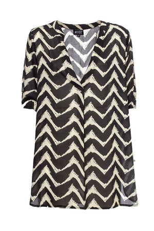 AYFEE | Blusa scollo V manica corta viscosa