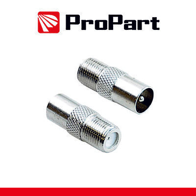 Adattatore Antenna Tv Spina Tv 9.5Mm - Presa F Sat Presa F Metallic