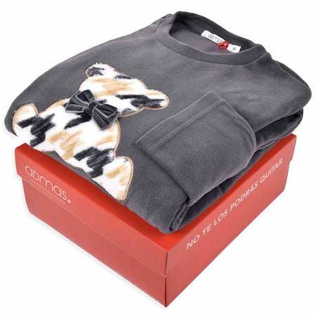 Admas Pigiama da Donna in Pile Cute Teddy 56222 S28 - Passarelli Biancheria